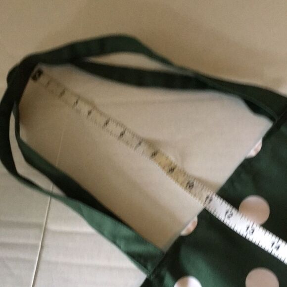 Kate Spade Large Beach Shop Toy Reusable Tote Bag Green White Polka Dot - Picture 10 of 12